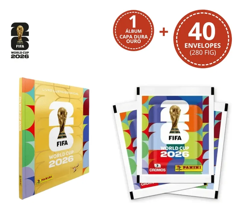 Álbum Capa Dura Ouro + 40 Envelopes